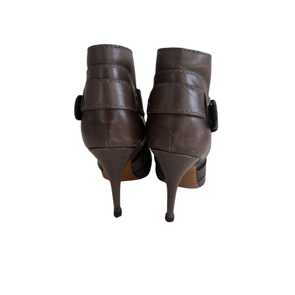 GIVENCHY Brown Leather Buckle Ankle Boots Size 37 / US 7 - Picture 8 of 10